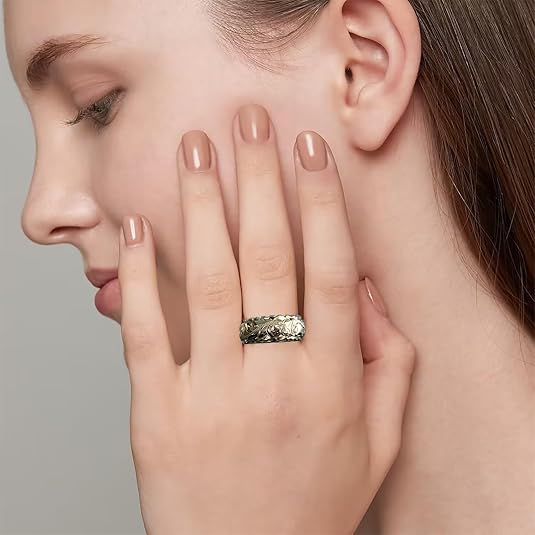 Engraved Flower Ring